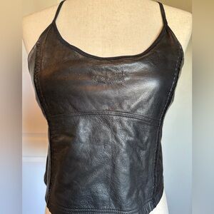 Harley-Davidson Black Leather Camisole
